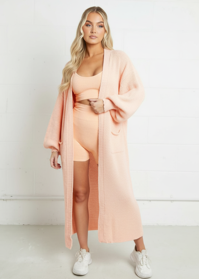 Cozy Knitted Sweater Pocket Cardigan Women's