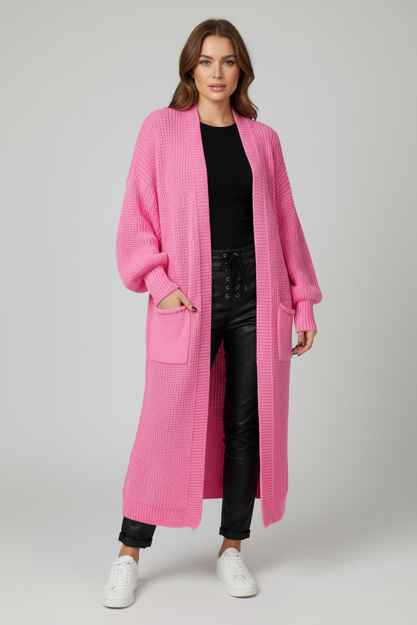 Cozy Knitted Sweater Pocket Cardigan Women's