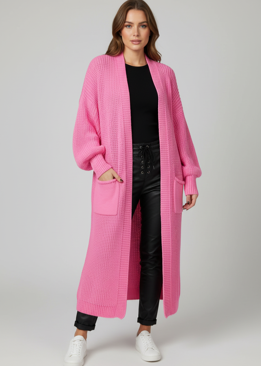 Cozy Knitted Sweater Pocket Cardigan Women's