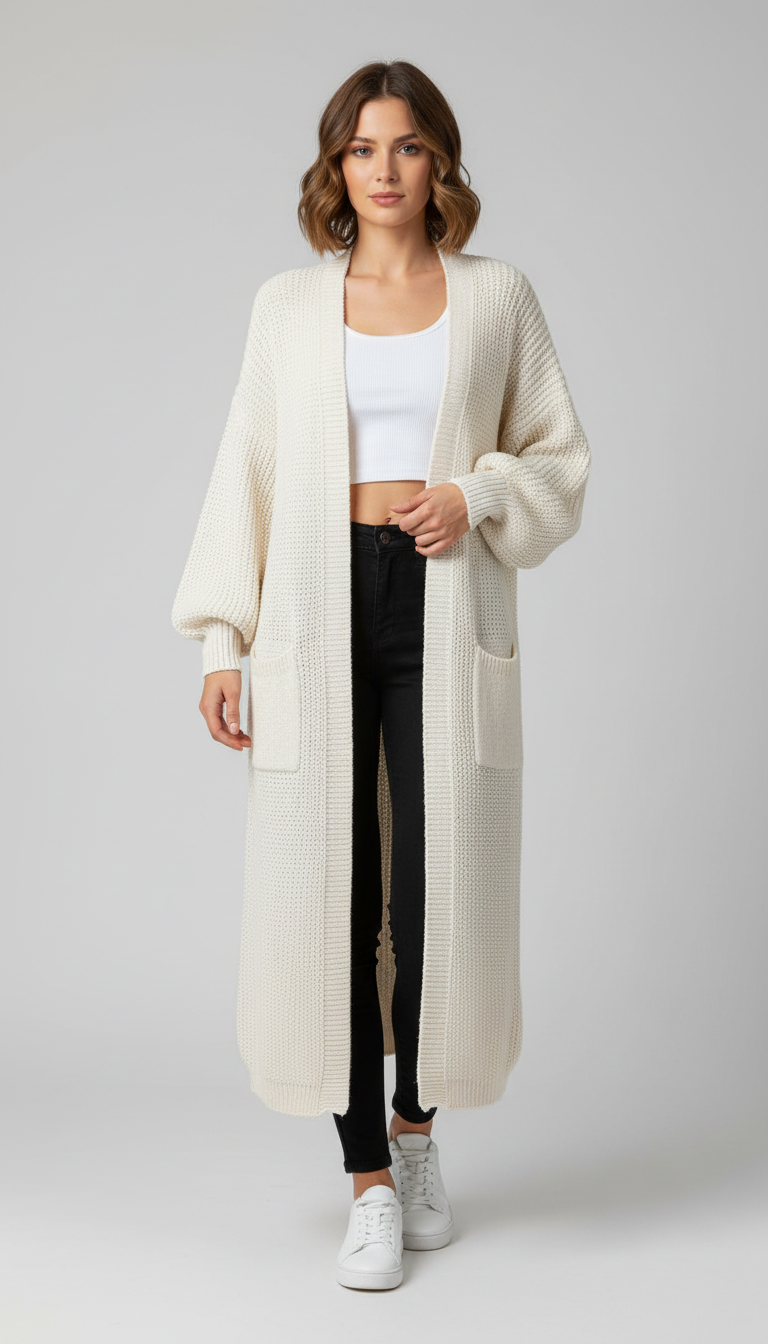 Cozy Knitted Sweater Pocket Cardigan Women's