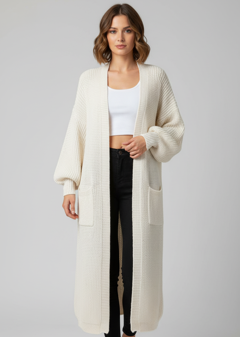 Cozy Knitted Sweater Pocket Cardigan Women's