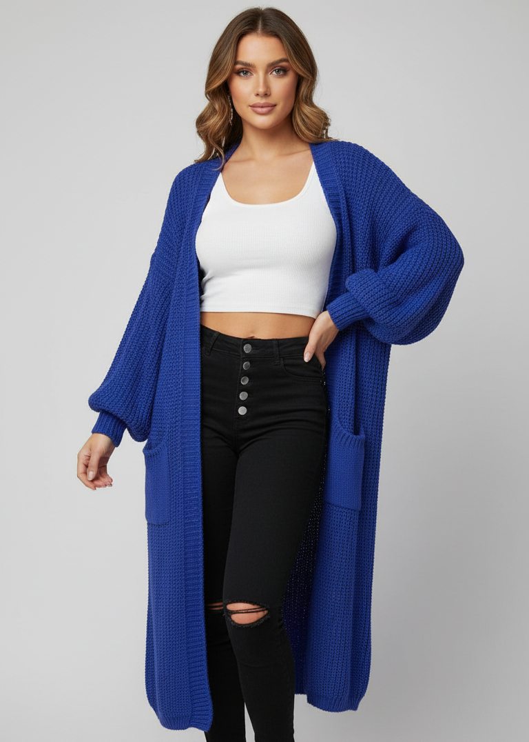 Cozy Knitted Sweater Pocket Cardigan Women's