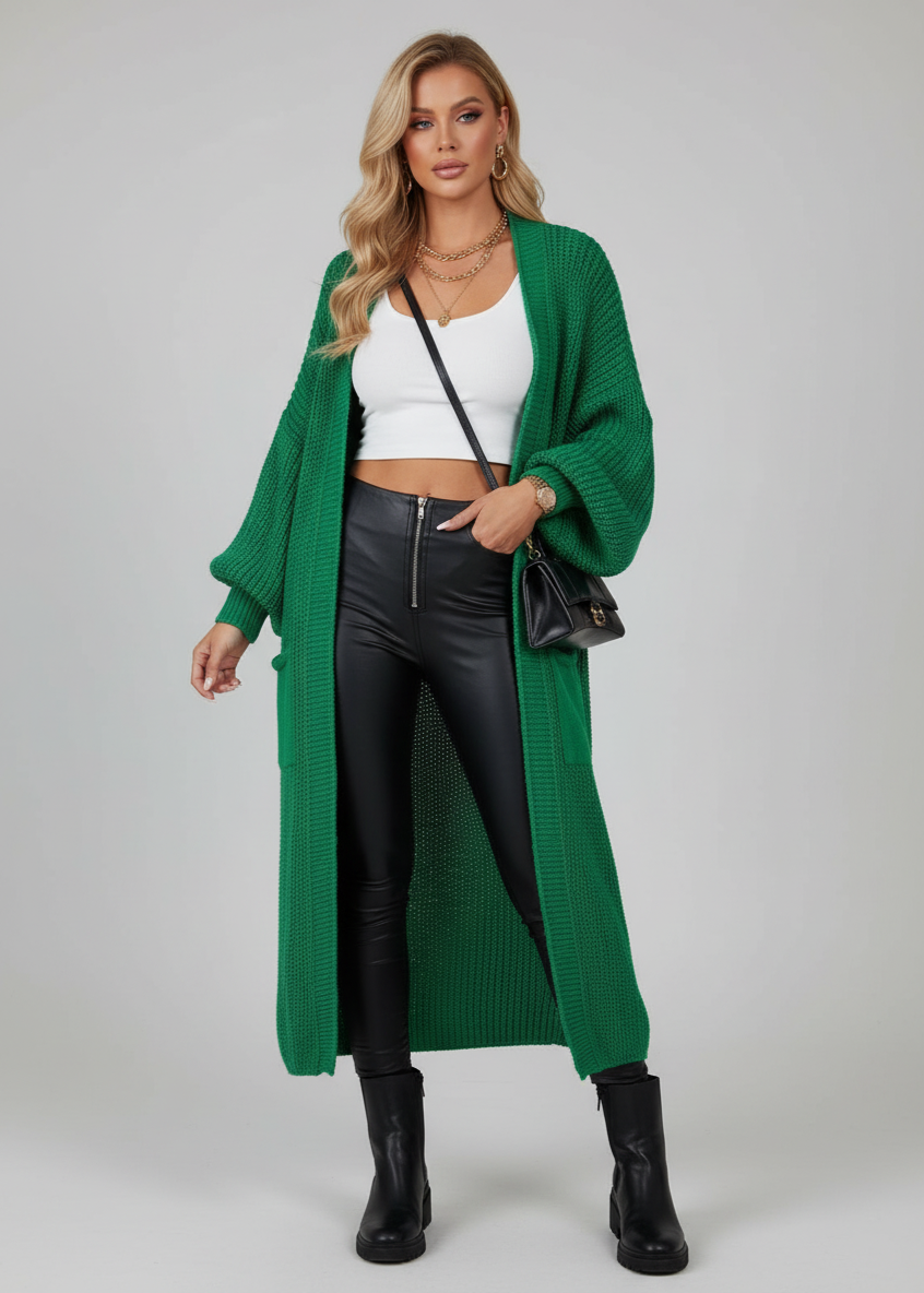 Cozy Knitted Sweater Pocket Cardigan Women's