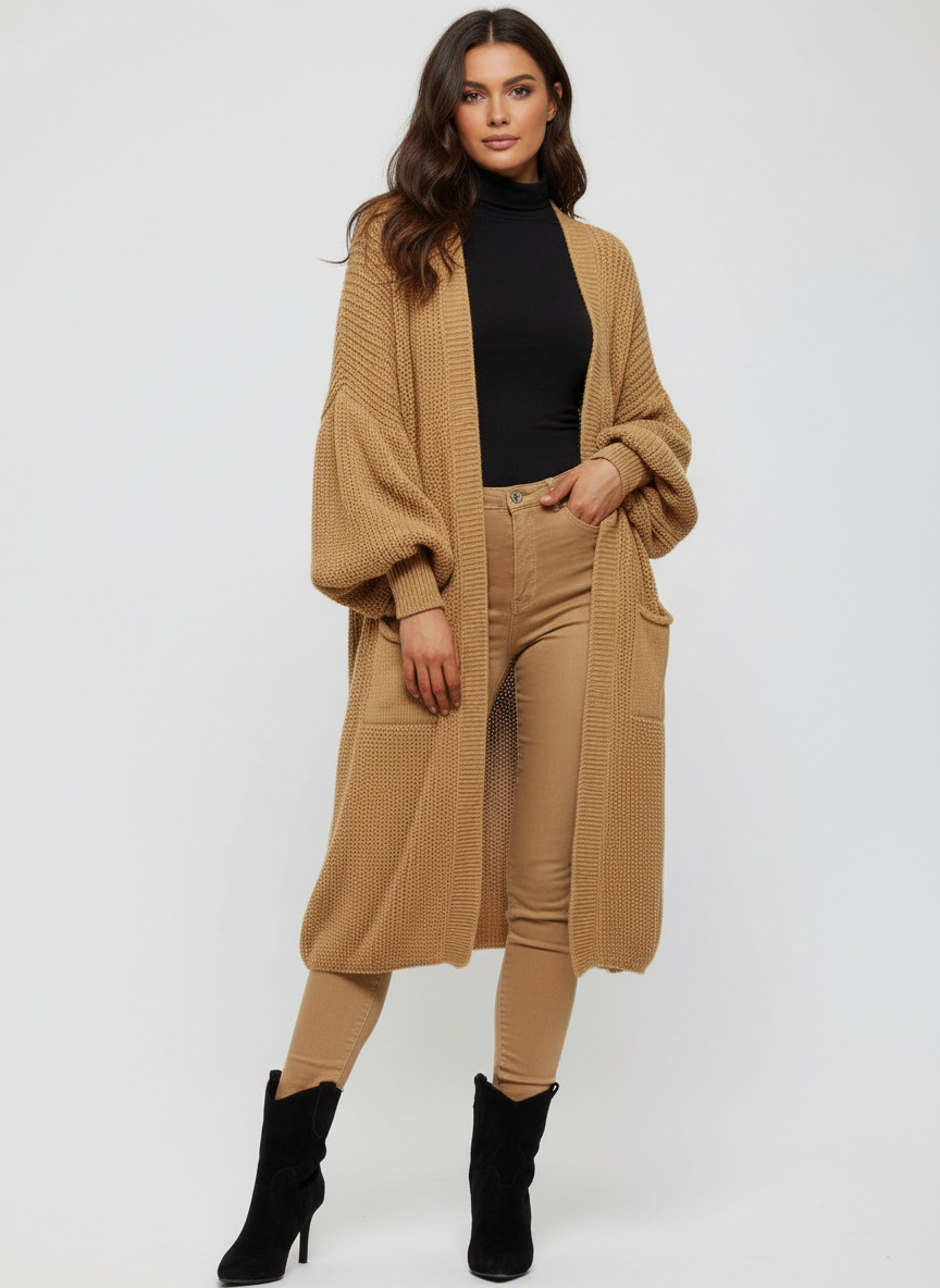 Cozy Knitted Sweater Pocket Cardigan Women's