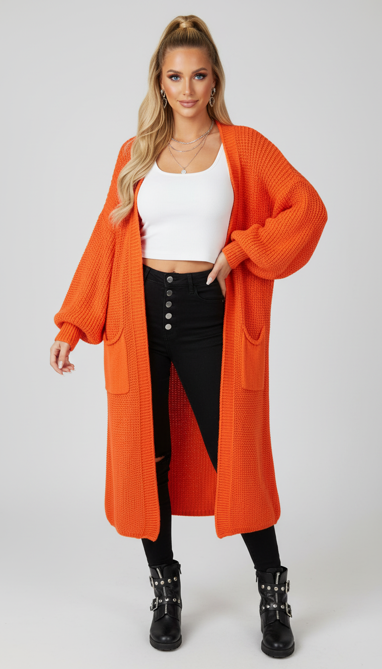 Cozy Knitted Sweater Pocket Cardigan Women's