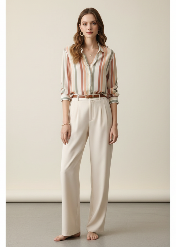 The Striped Button-Down Blouse