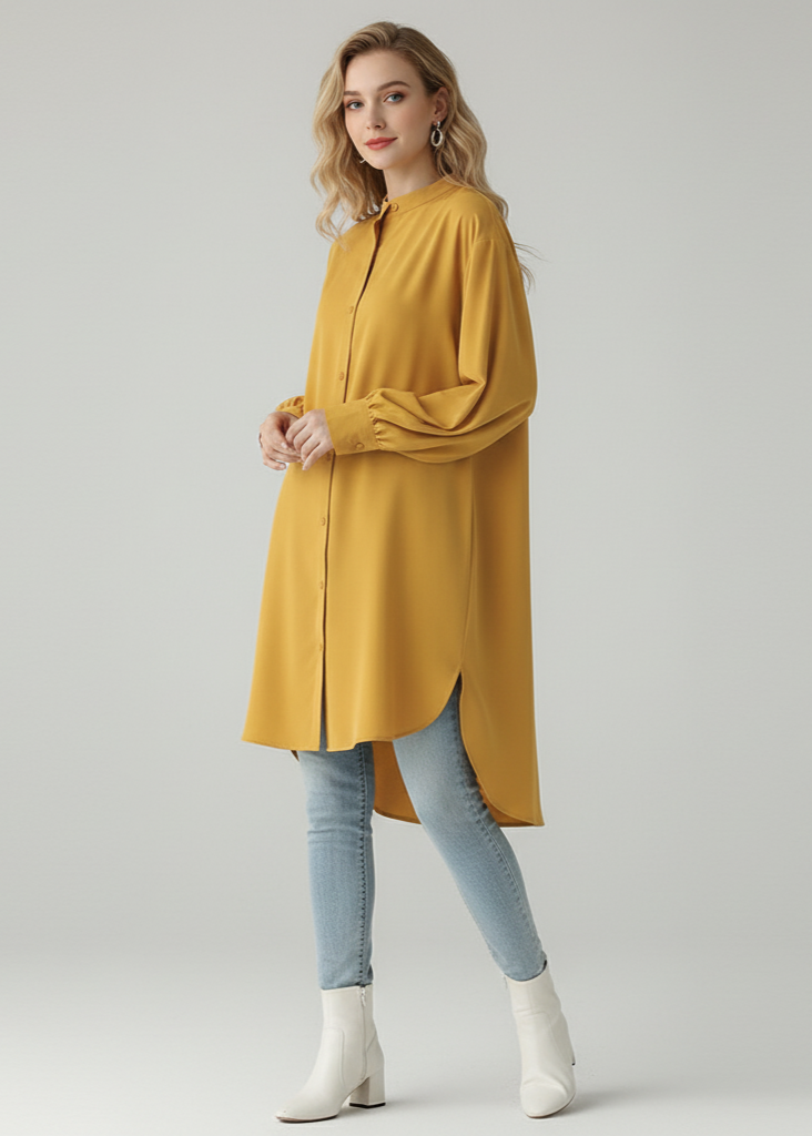 Longline Button-Down Shirt