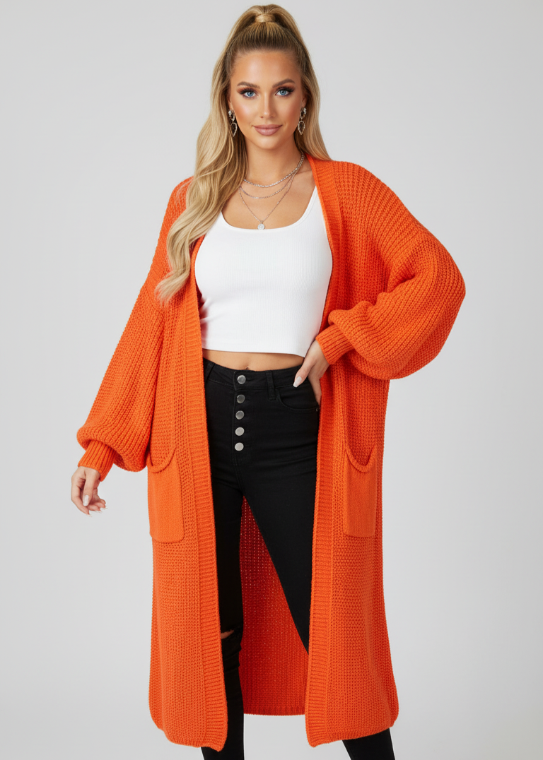 Cozy Knitted Sweater Pocket Cardigan Women's