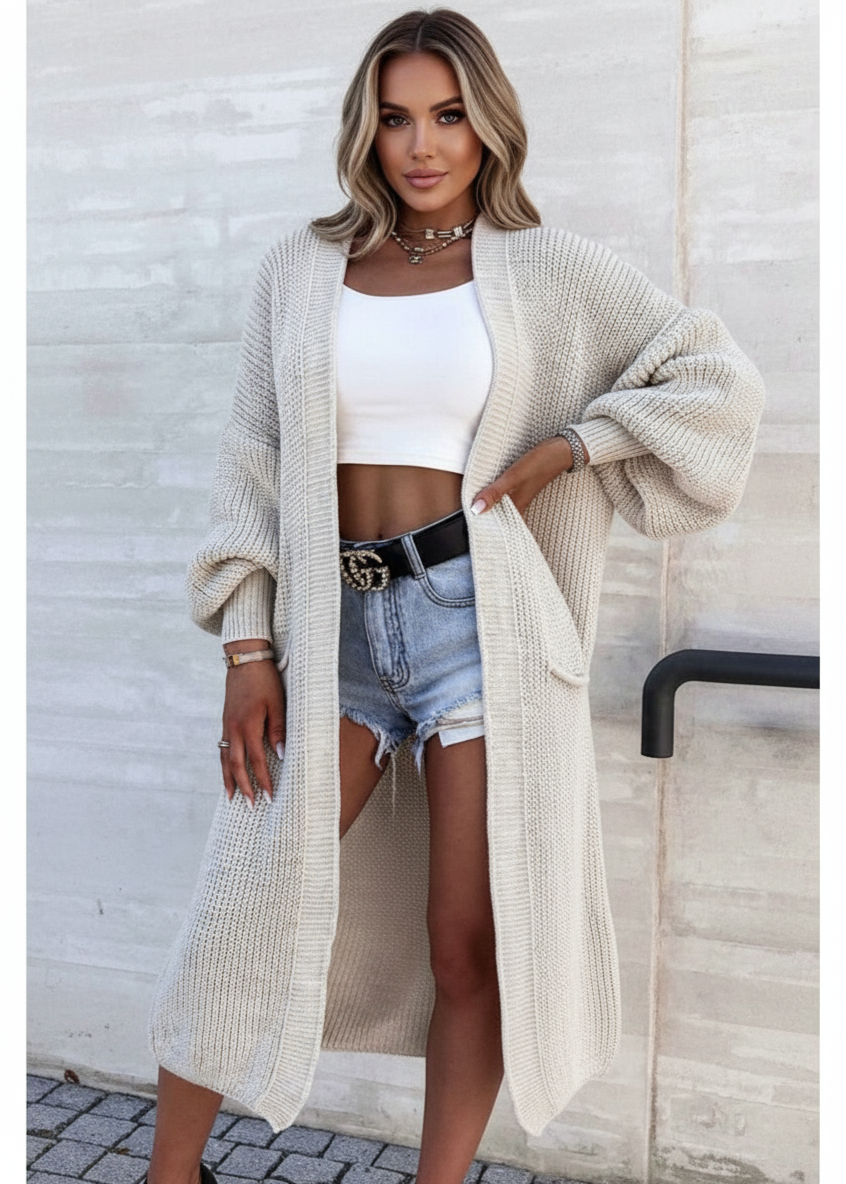 Cozy Knitted Sweater Pocket Cardigan Women's