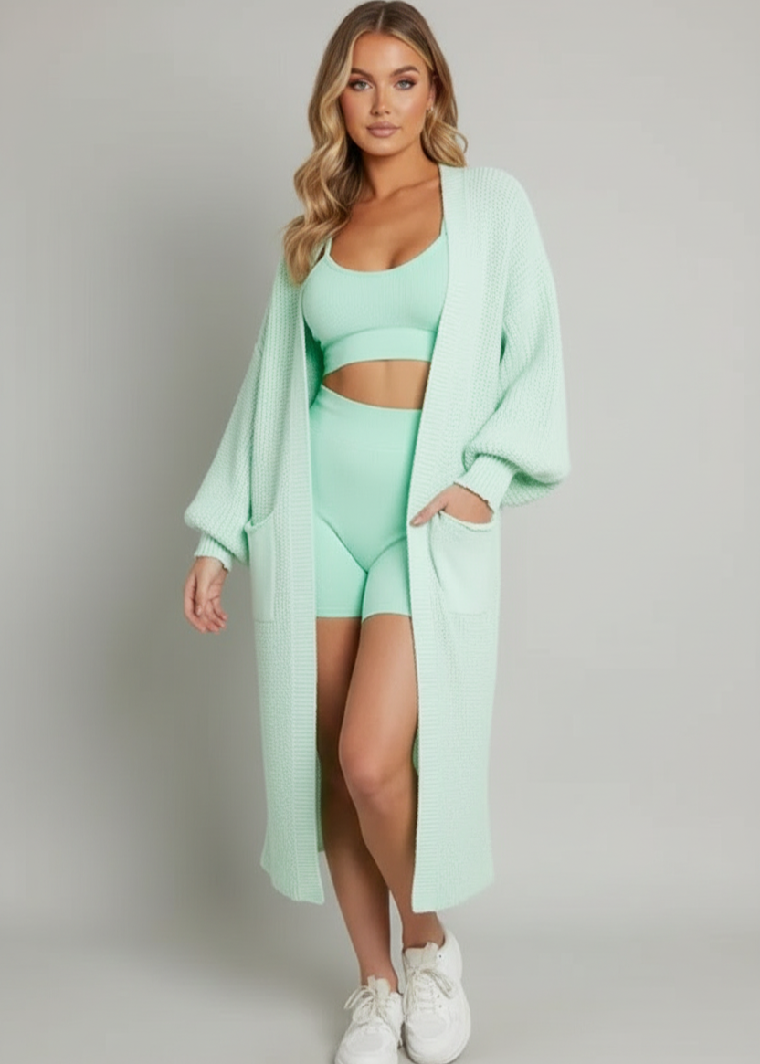 Cozy Knitted Sweater Pocket Cardigan Women's