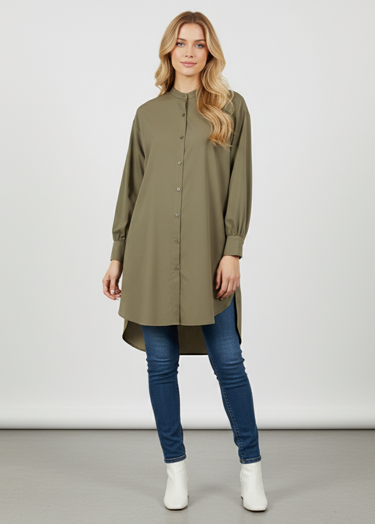 Longline Button-Down Shirt