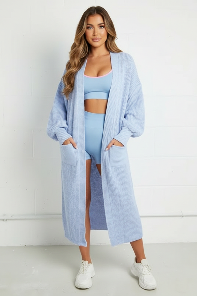 Cozy Knitted Sweater Pocket Cardigan Women's